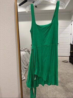 Wilfred Bright Green Asymmetrical Sleeveless Dress